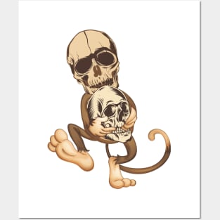 Monkey skull Posters and Art